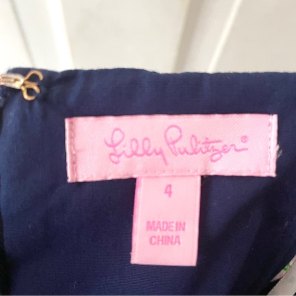 Lilly Pulitzer Mayfield Strapless Mini Dress Navy Starfish Seashell Size 4 - Picture 5 of 15